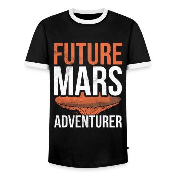 Future Mars Adventurer Astronaut Planet - T-shirt contrasté Homme - noir/blanc - Devant - AI Model Female 172 light (172cm) & AI Model Male 178 light (178cm)