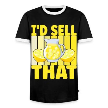 Lemonade Lemonade stand - Men's Ringer Shirt - black/white - Front - AI Model Female 172 light (172cm) & AI Model Male 178 light (178cm)