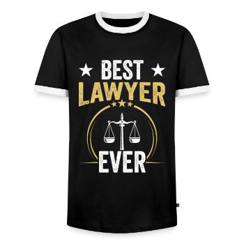 Meilleur avocat de tous les temps Avocat Avocat - T-shirt contrasté Homme - noir/blanc - Devant - AI Model Female 172 light (172cm) & AI Model Male 178 light (178cm)