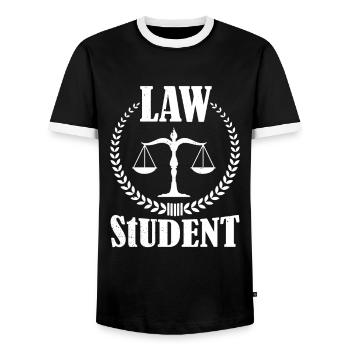 Law Student Lawyer Lawyer Lawyer Law - Men's Ringer Shirt - black/white - Front - AI Model Female 172 light (172cm) & AI Model Male 178 light (178cm)
