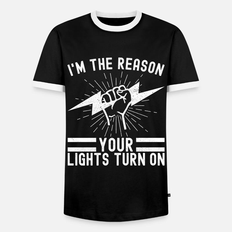 Electrician Electronics Technician - Men's Ringer Shirt - black/white