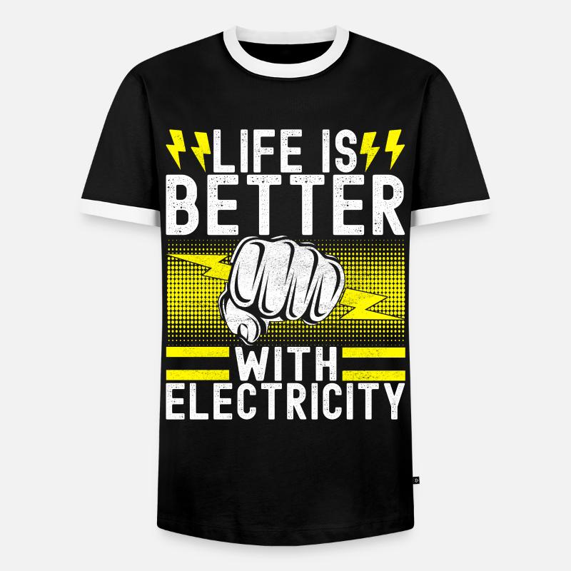 Electrician Electronics Technician - Men's Ringer Shirt - black/white