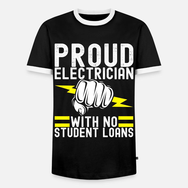 Electrician Electronics Technician - Men's Ringer Shirt - black/white