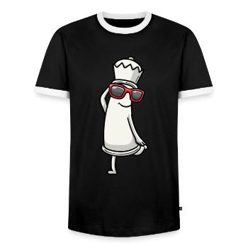 Dancing chess pieces Chess players - Men's Ringer Shirt - black/white - Front - AI Model Female 172 light (172cm) & AI Model Male 178 light (178cm)