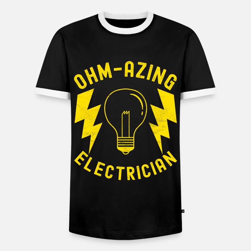Electrician Electronics Technician - Men's Ringer Shirt - black/white