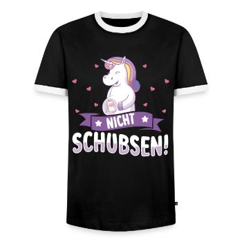 We Are Going To Have A Baby Ankündigung - Männer Kontrast-T-Shirt - Schwarz/Weiß - Vorne - AI Model Female 172 light (172cm) & AI Model Male 178 light (178cm)