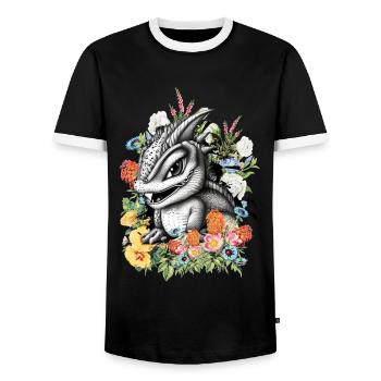 Dragon - Men's Ringer Shirt - black/white - Front - AI Model Female 172 light (172cm) & AI Model Male 178 light (178cm)