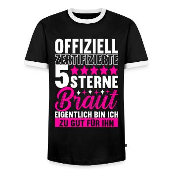 Junggesellinnenabschied Braut - Männer Kontrast-T-Shirt - Schwarz/Weiß - Vorne - AI Model Female 172 light (172cm) & AI Model Male 178 light (178cm)