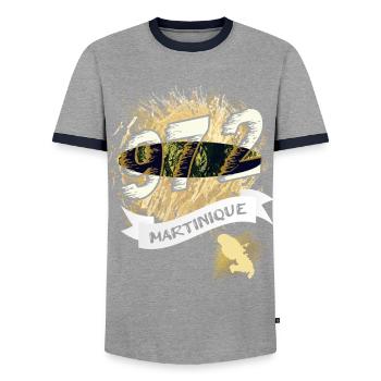 belle idée de Cadeau originale de la Martinique - T-shirt contrasté Homme - gris/marine  - Devant - AI Model Female 172 light (172cm) & AI Model Male 178 light (178cm)