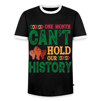 Black History Month Black History - Männer Kontrast-T-Shirt - Schwarz/Weiß - Vorne - AI Model Female 172 light (172cm) & AI Model Male 178 light (178cm)