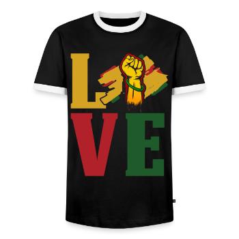Black History Month Black History - Männer Kontrast-T-Shirt - Schwarz/Weiß - Vorne - AI Model Female 172 light (172cm) & AI Model Male 178 light (178cm)