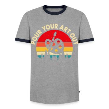 Artiste - T-shirt contrasté Homme - gris/marine  - Devant - AI Model Female 172 light (172cm) & AI Model Male 178 light (178cm)