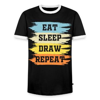 Artiste - T-shirt contrasté Homme - noir/blanc - Devant - AI Model Female 172 light (172cm) & AI Model Male 178 light (178cm)