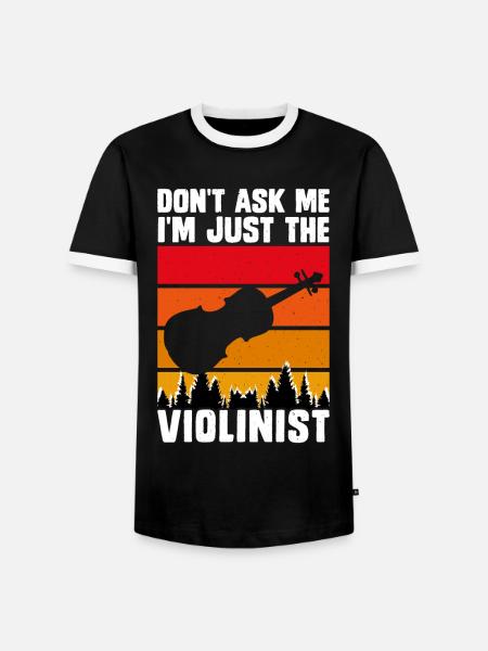 Violine Violinist - Männer Kontrast-T-Shirt - Schwarz/Weiß