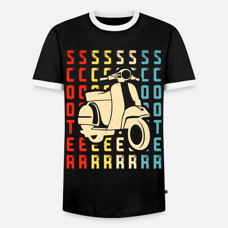 Roller Rollerfahrer Motorroller - Männer Kontrast-T-Shirt - Schwarz/Weiß
