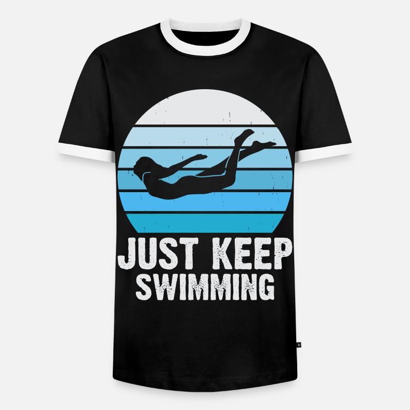 Swimming Float - Men's Ringer Shirt - black/white