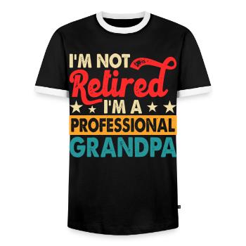 Opa Rentner - Männer Kontrast-T-Shirt - Schwarz/Weiß - Vorne - AI Model Female 172 light (172cm) & AI Model Male 178 light (178cm)