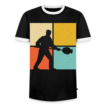 Souffleur - T-shirt contrasté Homme - noir/blanc - Devant - AI Model Female 172 light (172cm) & AI Model Male 178 light (178cm)
