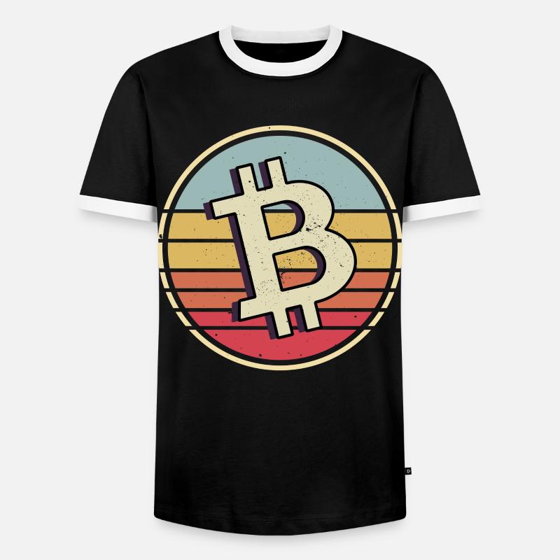 Bitcoin Crypto Cryptocurrency - Men's Ringer Shirt - black/white