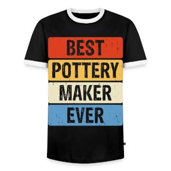 Poterie Poterie Poterie - T-shirt contrasté Homme - noir/blanc - Devant - AI Model Female 172 light (172cm) & AI Model Male 178 light (178cm)