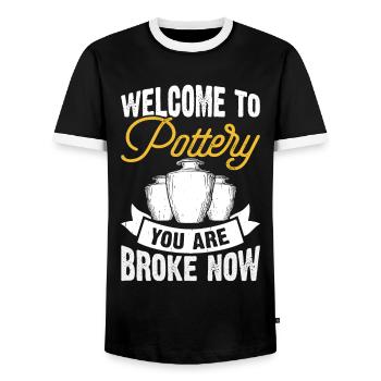 Poterie Poterie Poterie - T-shirt contrasté Homme - noir/blanc - Devant - AI Model Female 172 light (172cm) & AI Model Male 178 light (178cm)