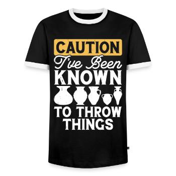 Poterie Poterie Poterie - T-shirt contrasté Homme - noir/blanc - Devant - AI Model Female 172 light (172cm) & AI Model Male 178 light (178cm)