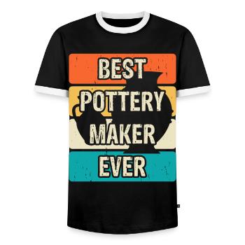 Poterie Poterie Poterie - T-shirt contrasté Homme - noir/blanc - Devant - AI Model Female 172 light (172cm) & AI Model Male 178 light (178cm)