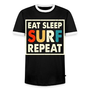 Surfeur - T-shirt contrasté Homme - noir/blanc - Devant - AI Model Female 172 light (172cm) & AI Model Male 178 light (178cm)