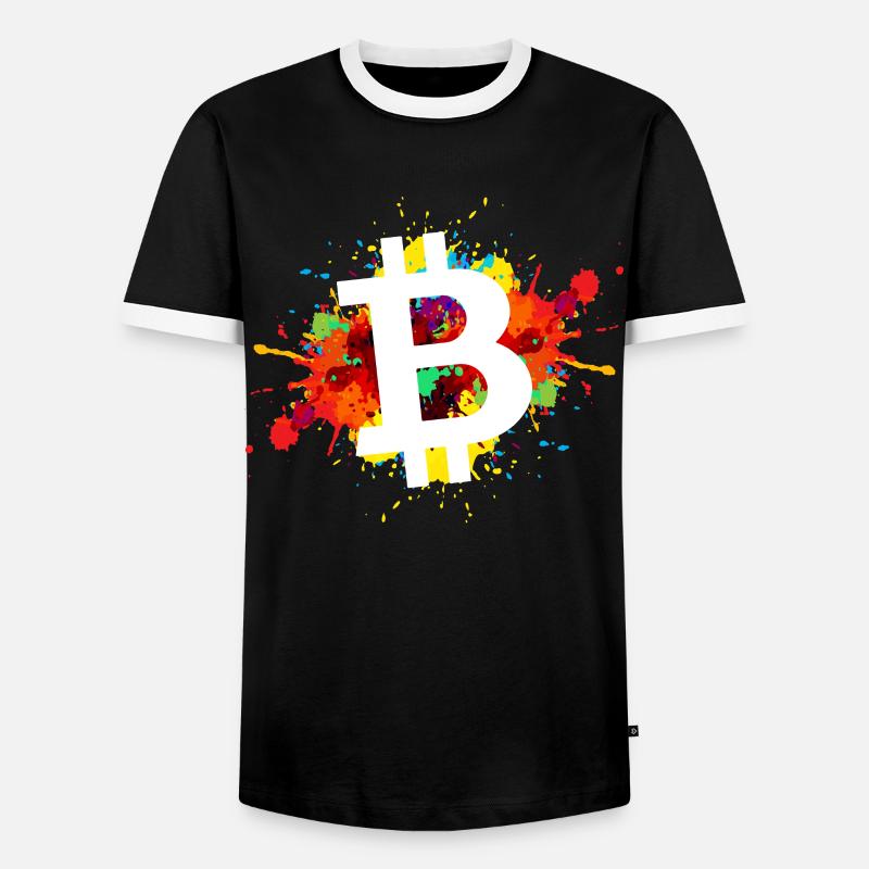 Bitcoin Krypto Kryptowährung - Männer Kontrast-T-Shirt - Schwarz/Weiß