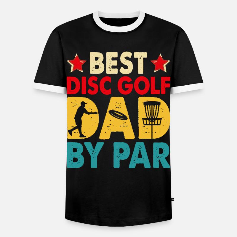 Discgolf Disc Golf Papa Vater - Männer Kontrast-T-Shirt - Schwarz/Weiß