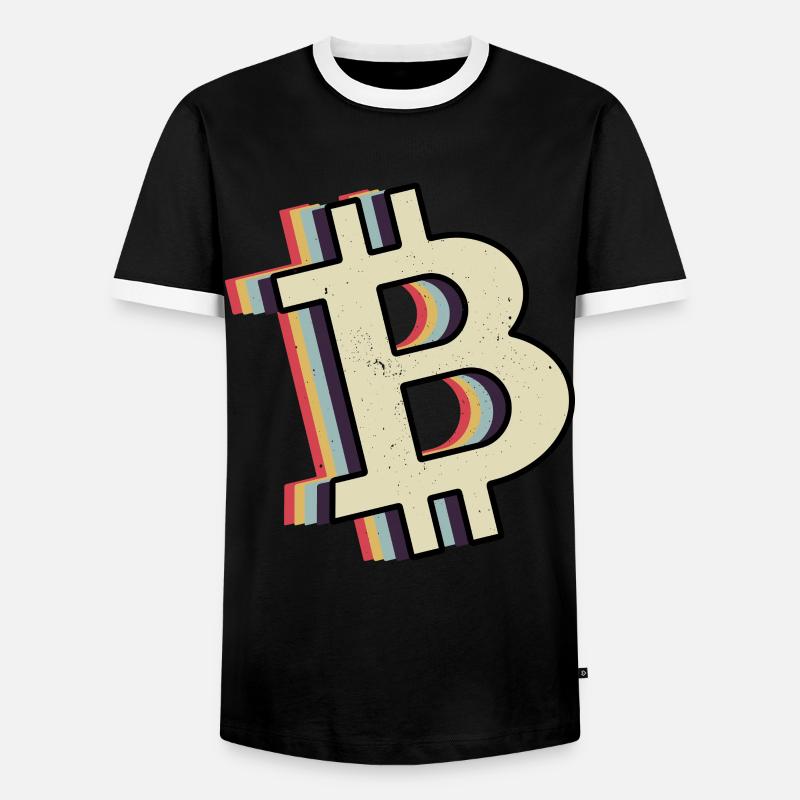 Bitcoin Krypto Kryptowährung - Männer Kontrast-T-Shirt - Schwarz/Weiß