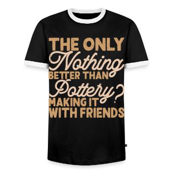 Poterie Poterie Poterie - T-shirt contrasté Homme - noir/blanc - Devant - AI Model Female 172 light (172cm) & AI Model Male 178 light (178cm)