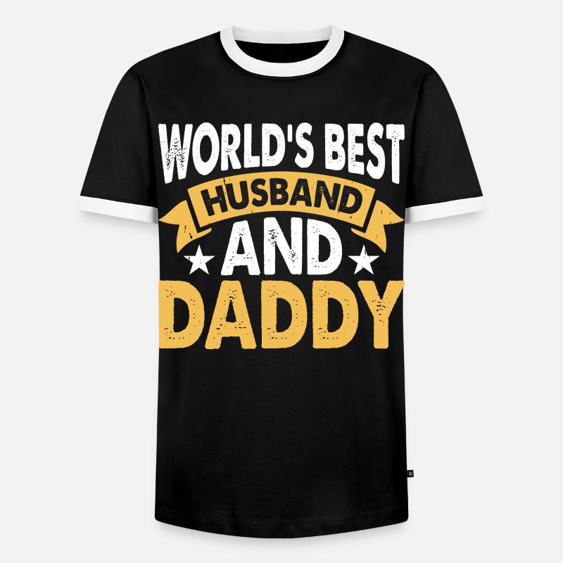 Bester Papa Ehemann - Männer Kontrast-T-Shirt - Schwarz/Weiß