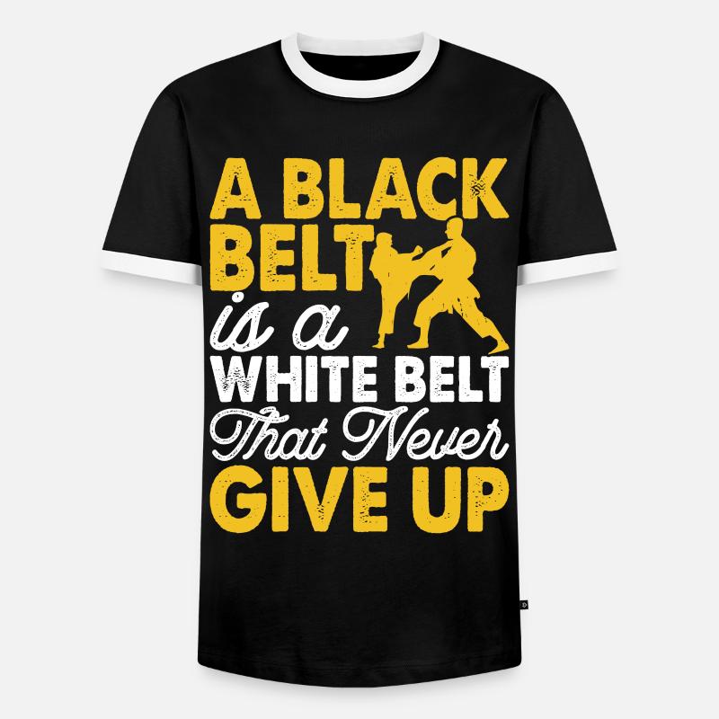 Karate - Männer Kontrast-T-Shirt - Schwarz/Weiß