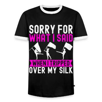 Fahnenschwenker Marching Band Color Guard - Männer Kontrast-T-Shirt - Schwarz/Weiß - Vorne - AI Model Female 172 light (172cm) & AI Model Male 178 light (178cm)