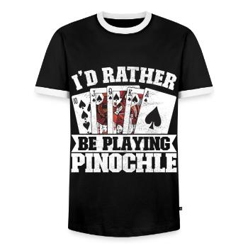 Jumelles Pinochle - T-shirt contrasté Homme - noir/blanc - Devant - AI Model Female 172 light (172cm) & AI Model Male 178 light (178cm)