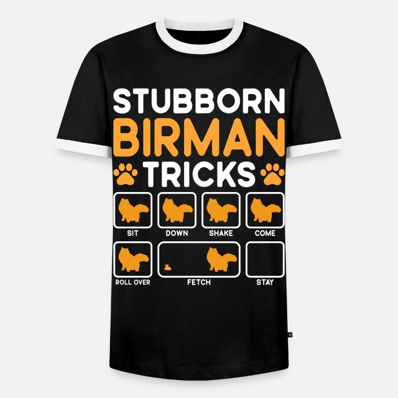 Stubborn Tricks Birman Cat - Männer Kontrast-T-Shirt - Schwarz/Weiß
