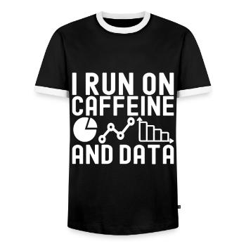 Analyste de données en science des données - T-shirt contrasté Homme - noir/blanc - Devant - AI Model Female 172 light (172cm) & AI Model Male 178 light (178cm)