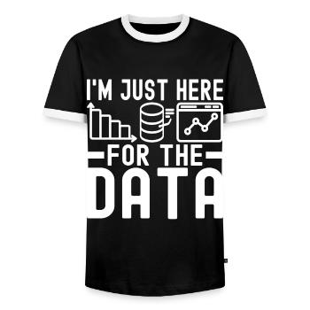 Analyste de données en science des données - T-shirt contrasté Homme - noir/blanc - Devant - AI Model Female 172 light (172cm) & AI Model Male 178 light (178cm)