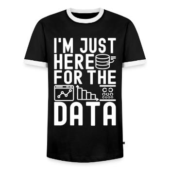 Analyste de données en science des données - T-shirt contrasté Homme - noir/blanc - Devant - AI Model Female 172 light (172cm) & AI Model Male 178 light (178cm)