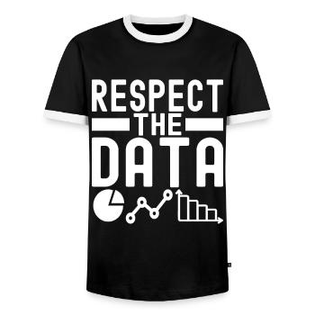 Analyste de données en science des données - T-shirt contrasté Homme - noir/blanc - Devant - AI Model Female 172 light (172cm) & AI Model Male 178 light (178cm)