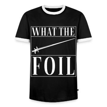 Fencing Fencing - Men's Ringer Shirt - black/white - Front - AI Model Female 172 light (172cm) & AI Model Male 178 light (178cm)