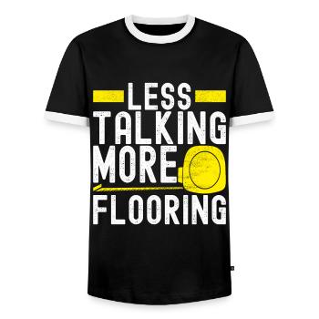 Tiler Floor Layer - Men's Ringer Shirt - black/white - Front - AI Model Female 172 light (172cm) & AI Model Male 178 light (178cm)