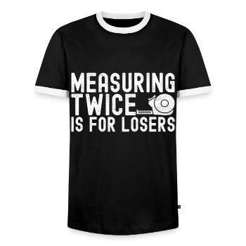 Tiler Floor Layer - Men's Ringer Shirt - black/white - Front - AI Model Female 172 light (172cm) & AI Model Male 178 light (178cm)