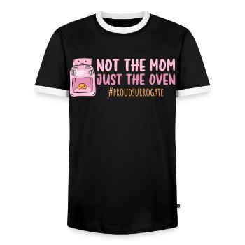 Not The Mom Just The Oven - Leihmutter - Männer Kontrast-T-Shirt - Schwarz/Weiß - Vorne - AI Model Female 172 light (172cm) & AI Model Male 178 light (178cm)
