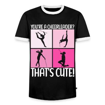 Majorette Gymnastics Majorettes Baton Twirling - Men's Ringer Shirt - black/white - Front - AI Model Female 172 light (172cm) & AI Model Male 178 light (178cm)