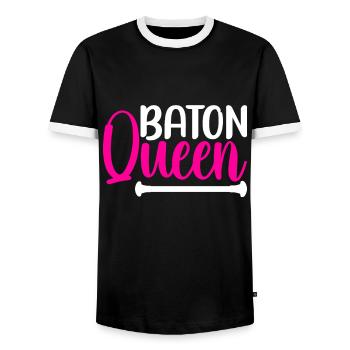 Majorette Gymnastics Majorettes Baton Twirling - Men's Ringer Shirt - black/white - Front - AI Model Female 172 light (172cm) & AI Model Male 178 light (178cm)