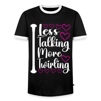 Majorette Gymnastics Majorettes Baton Twirling - Men's Ringer Shirt - black/white - Front - AI Model Female 172 light (172cm) & AI Model Male 178 light (178cm)