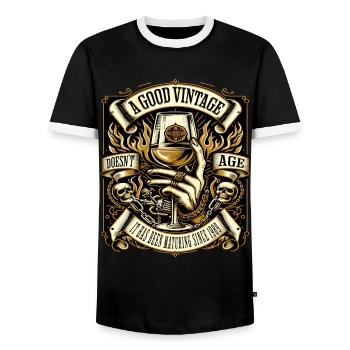 1989 Geburtstag Biker Ein Guter Jahrgang Altert - Männer Kontrast-T-Shirt - Schwarz/Weiß - Vorne - AI Model Female 172 light (172cm) & AI Model Male 178 light (178cm)