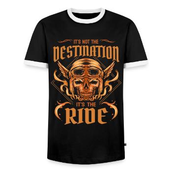 It's Not The Destination It's The Ride Biker - Männer Kontrast-T-Shirt - Schwarz/Weiß - Vorne - AI Model Female 172 light (172cm) & AI Model Male 178 light (178cm)